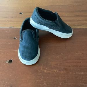 Toddler black leather vans